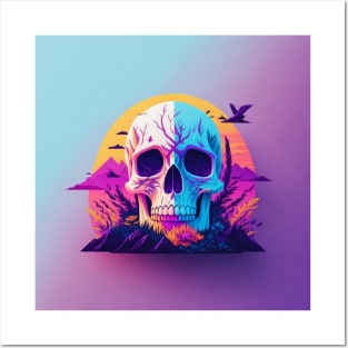 gradient nature skull Posters and Art